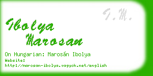 ibolya marosan business card